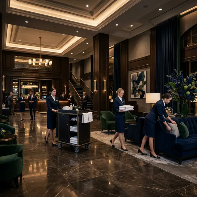 Arrow Facility Management hospitality team in a luxury hotel